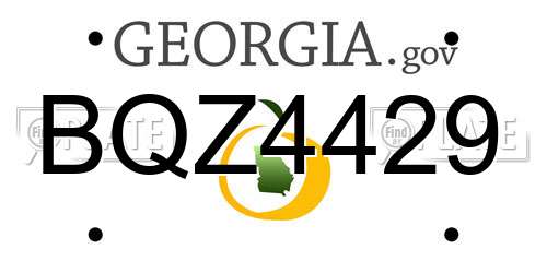BQZ4429 Georgia License Plate