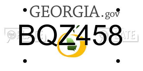 BQZ458 Georgia License Plate