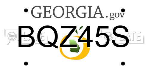 BQZ45S Georgia License Plate