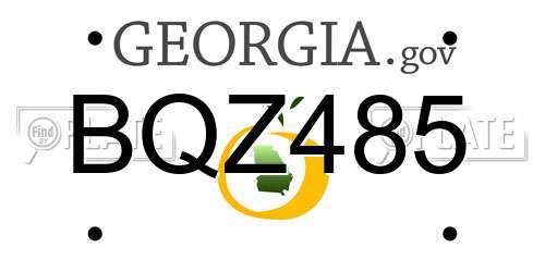 BQZ485 Georgia License Plate