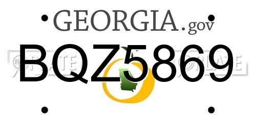 BQZ5869 Georgia License Plate