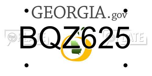 BQZ625 Georgia License Plate