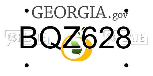BQZ628 Georgia License Plate