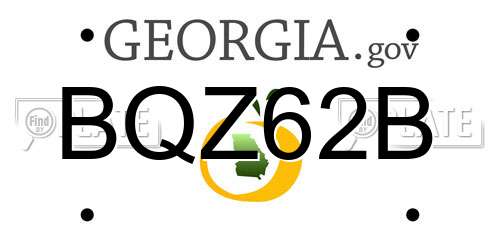 BQZ62B Georgia License Plate