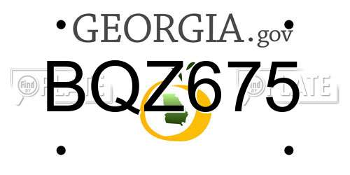 BQZ675 Georgia License Plate