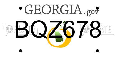 BQZ678 Georgia License Plate