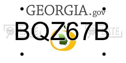 BQZ67B Georgia License Plate