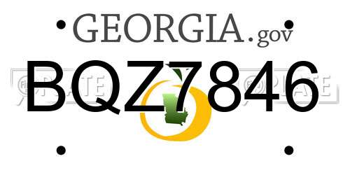 BQZ7846 Georgia License Plate
