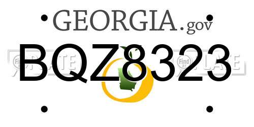 BQZ8323 Georgia License Plate
