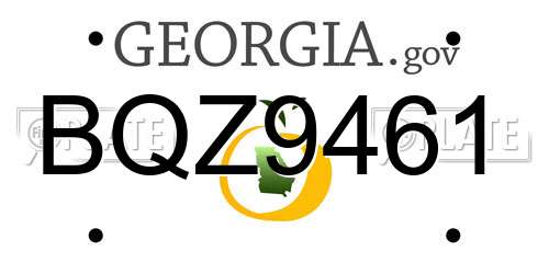 BQZ9461 Georgia License Plate