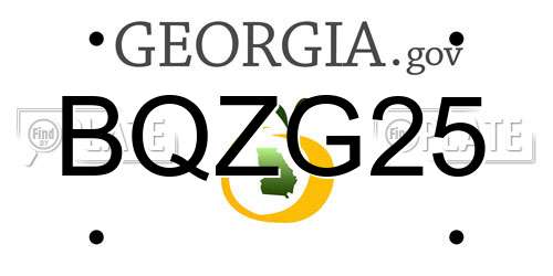 BQZG25 Georgia License Plate