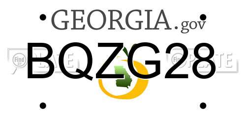 BQZG28 Georgia License Plate