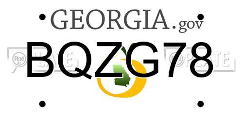 BQZG78 Georgia License Plate