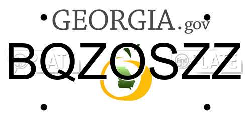 BQZOSZZ Georgia License Plate