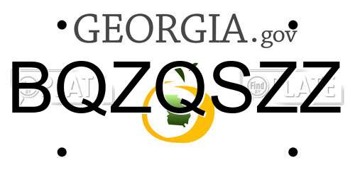 BQZQSZZ Georgia License Plate