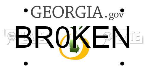 BR0KEN Georgia License Plate