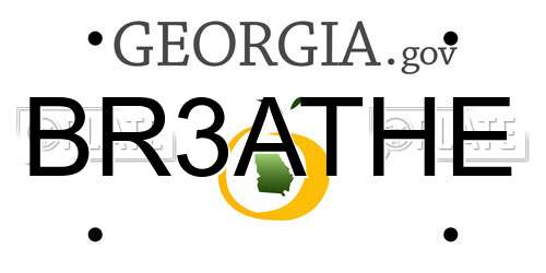 BR3ATHE Georgia License Plate