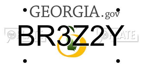 BR3Z2Y Georgia License Plate