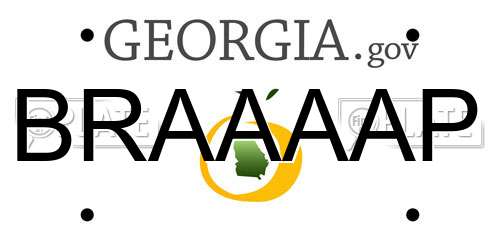 BRAAAAP Georgia License Plate