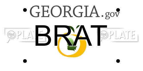 BRAT Georgia License Plate