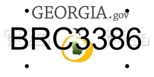 BRC3386 Georgia License Plate