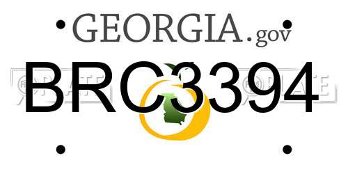 BRC3394 Georgia License Plate