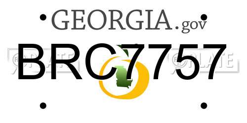 BRC7757 Georgia License Plate