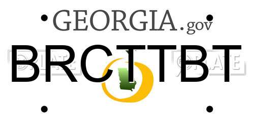 BRCTTBT Georgia License Plate
