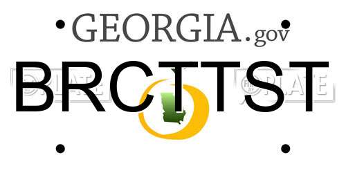 BRCTTST Georgia License Plate