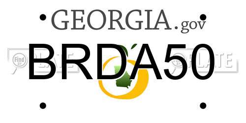 BRDA50 Georgia License Plate