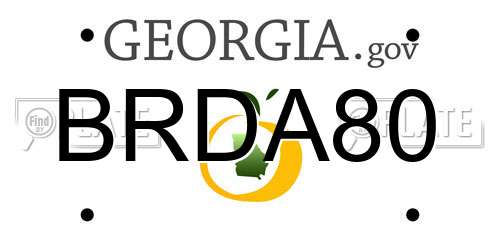 BRDA80 Georgia License Plate