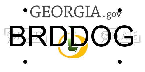 BRDDOG Georgia License Plate