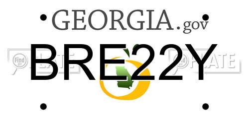 BRE22Y Georgia License Plate