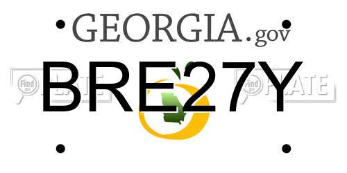 BRE27Y Georgia License Plate