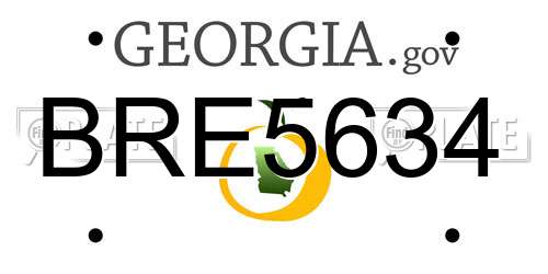 BRE5634 Georgia License Plate