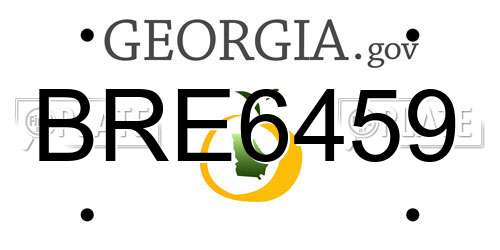 BRE6459 Georgia License Plate