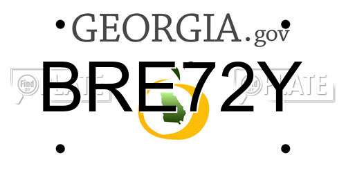BRE72Y Georgia License Plate