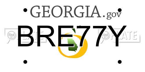 BRE77Y Georgia License Plate