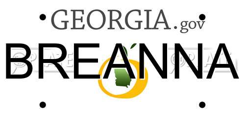 BREANNA Georgia License Plate