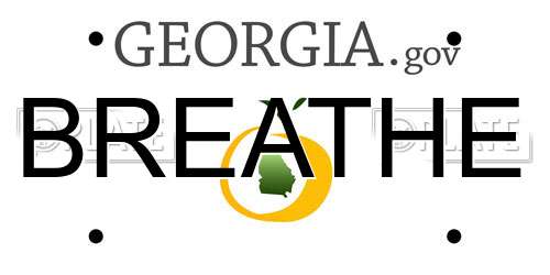 BREATHE Georgia License Plate