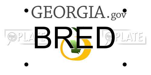 BRED Georgia License Plate