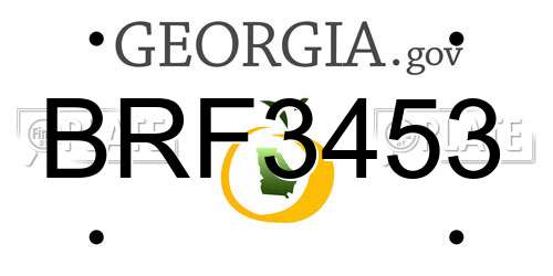 BRF3453 Georgia License Plate
