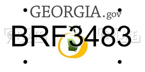 BRF3483 Georgia License Plate