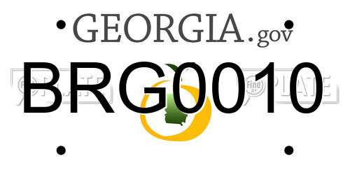 BRG0010 Georgia License Plate