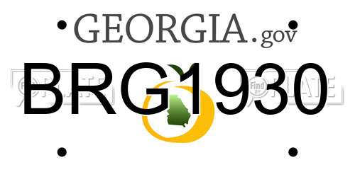BRG1930 Georgia License Plate