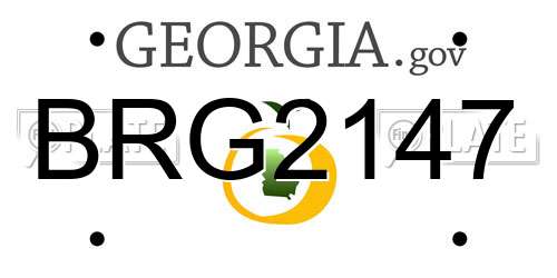 BRG2147 Georgia License Plate