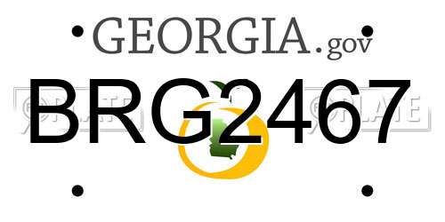 BRG2467 Georgia License Plate