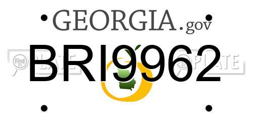 BRI9962 Georgia License Plate