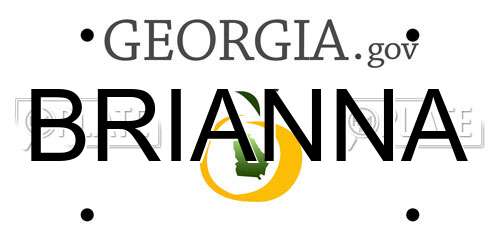 BRIANNA Georgia License Plate