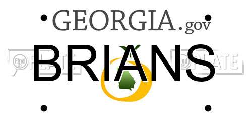 BRIANS Georgia License Plate